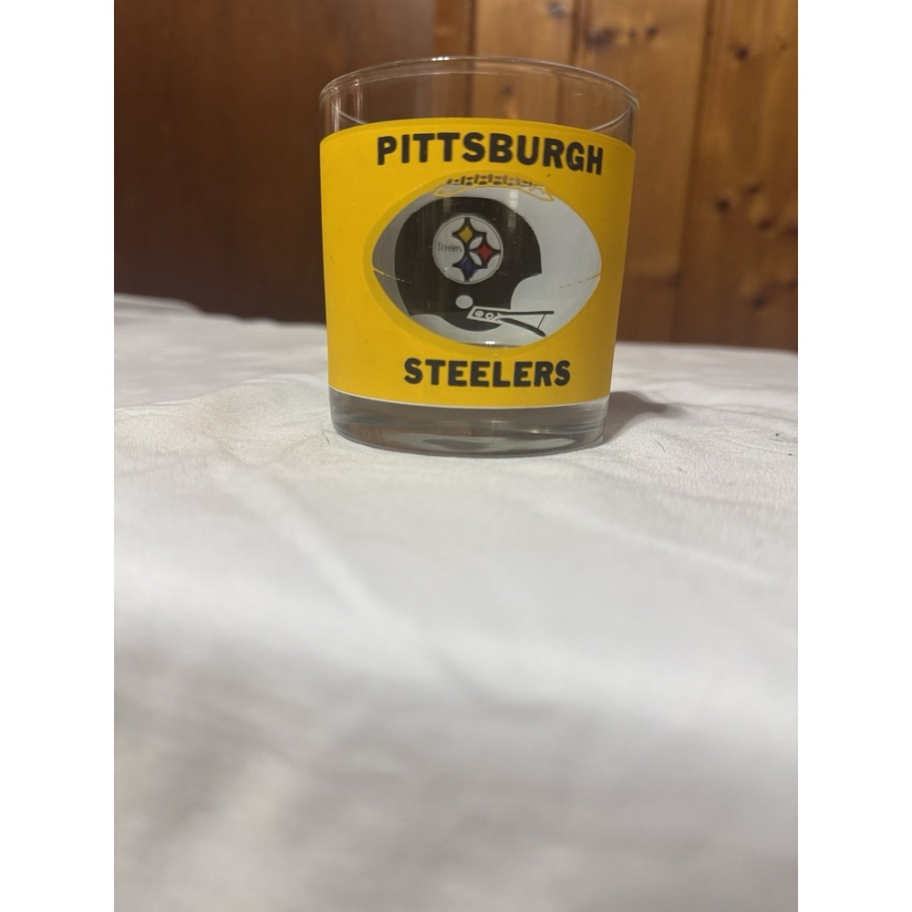 Houze Art NFL Pittsburgh Steelers Vintage 8oz See-Thru Helmet Bar Glass 70's